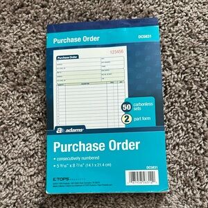 Adams Purchase Order Book - Blue and White